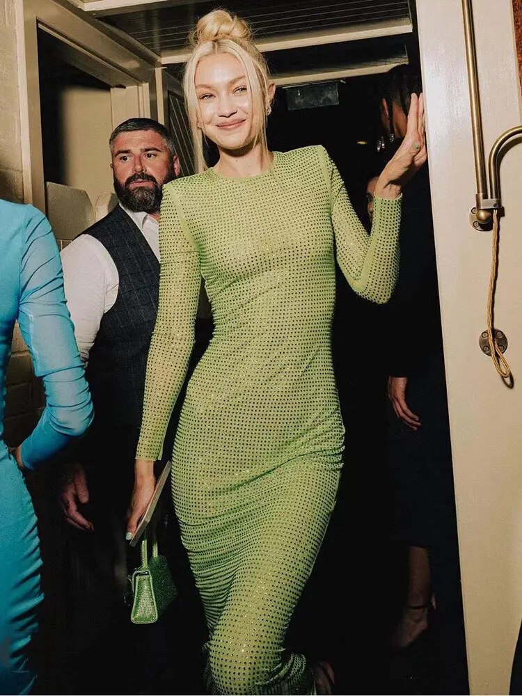 Alyia Crystal-Embellished Midi Dress