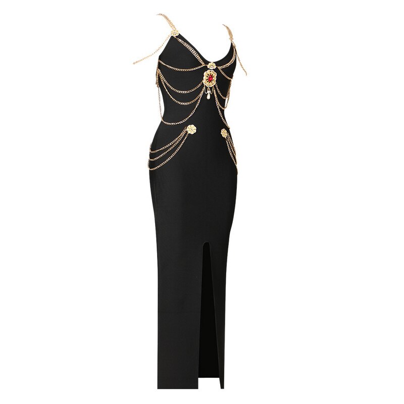 Chain Diamond Slim Fit Tight Bandage Dress