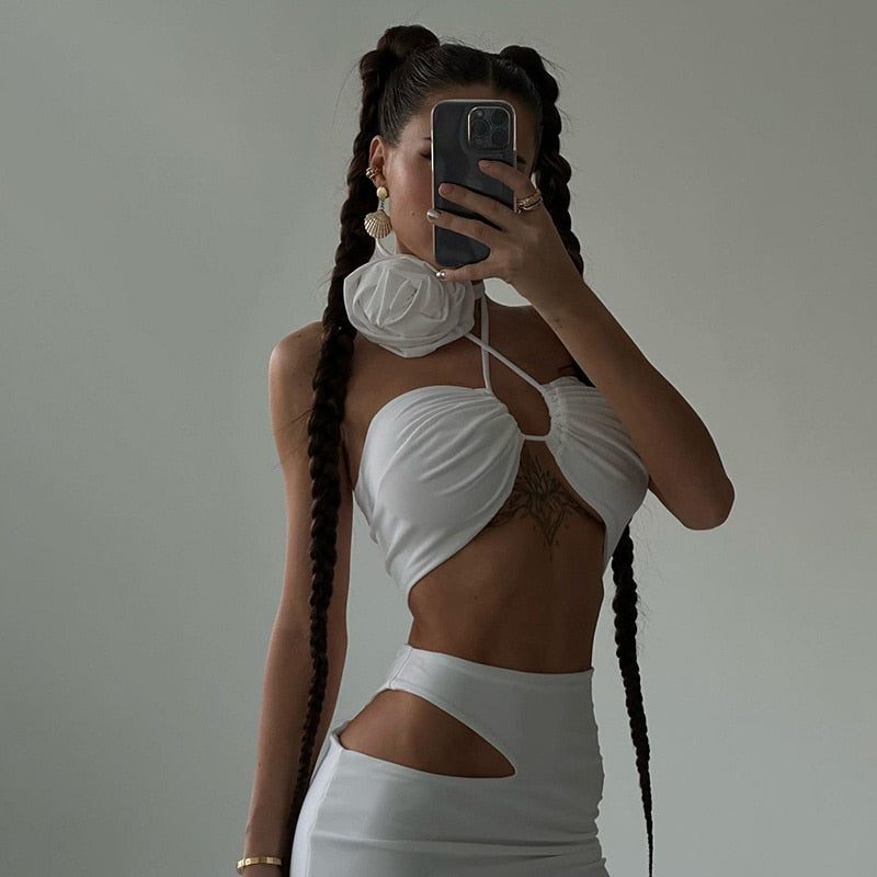 Rose Top High Waist Set