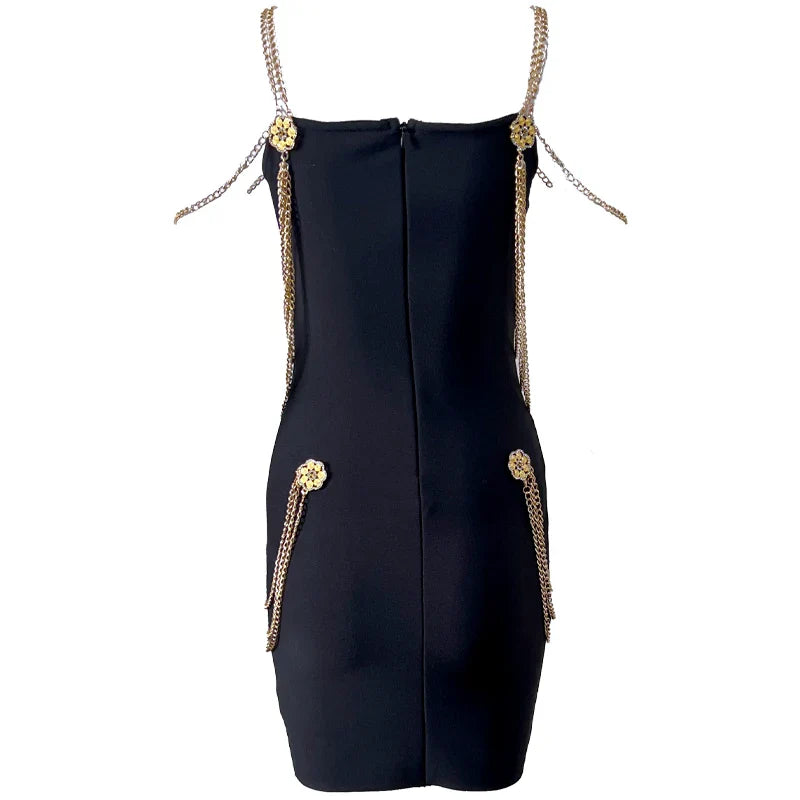 Chain Bandage One-piece Dress