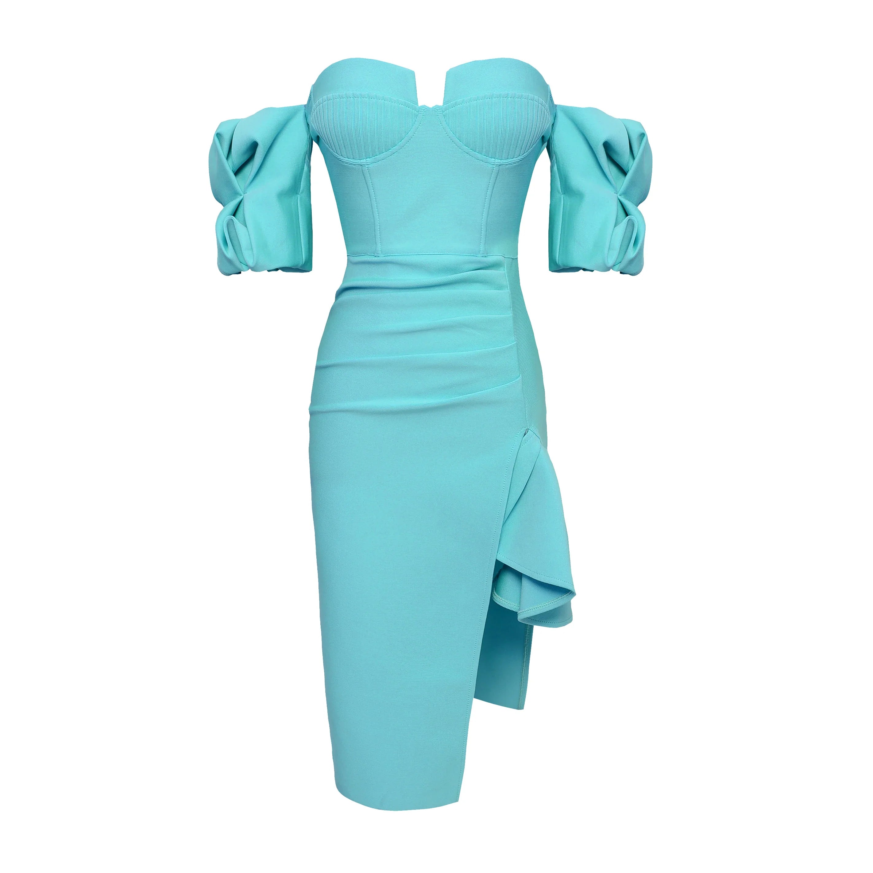 Alyia Puff Sleeve Ruffle Bandage Skirt