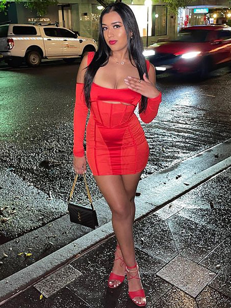 EERINA PARTY HALTER CUTOUT DRESS