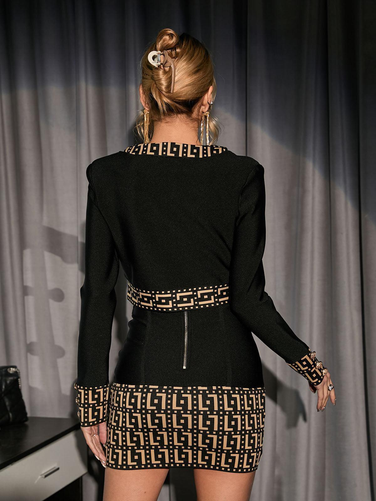 Sade Printed Button Bandage Set