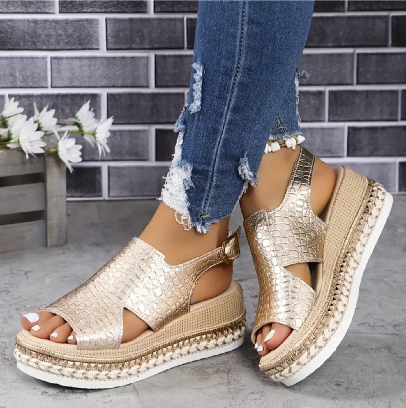 Sandra - Platform Slingback Sandals