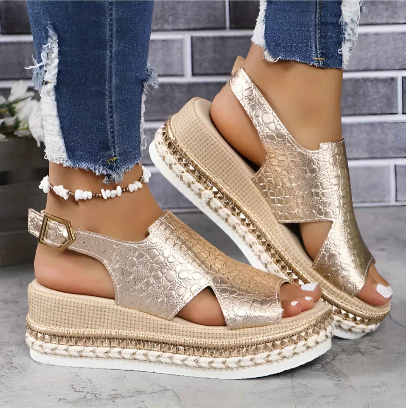 Sandra - Platform Slingback Sandals