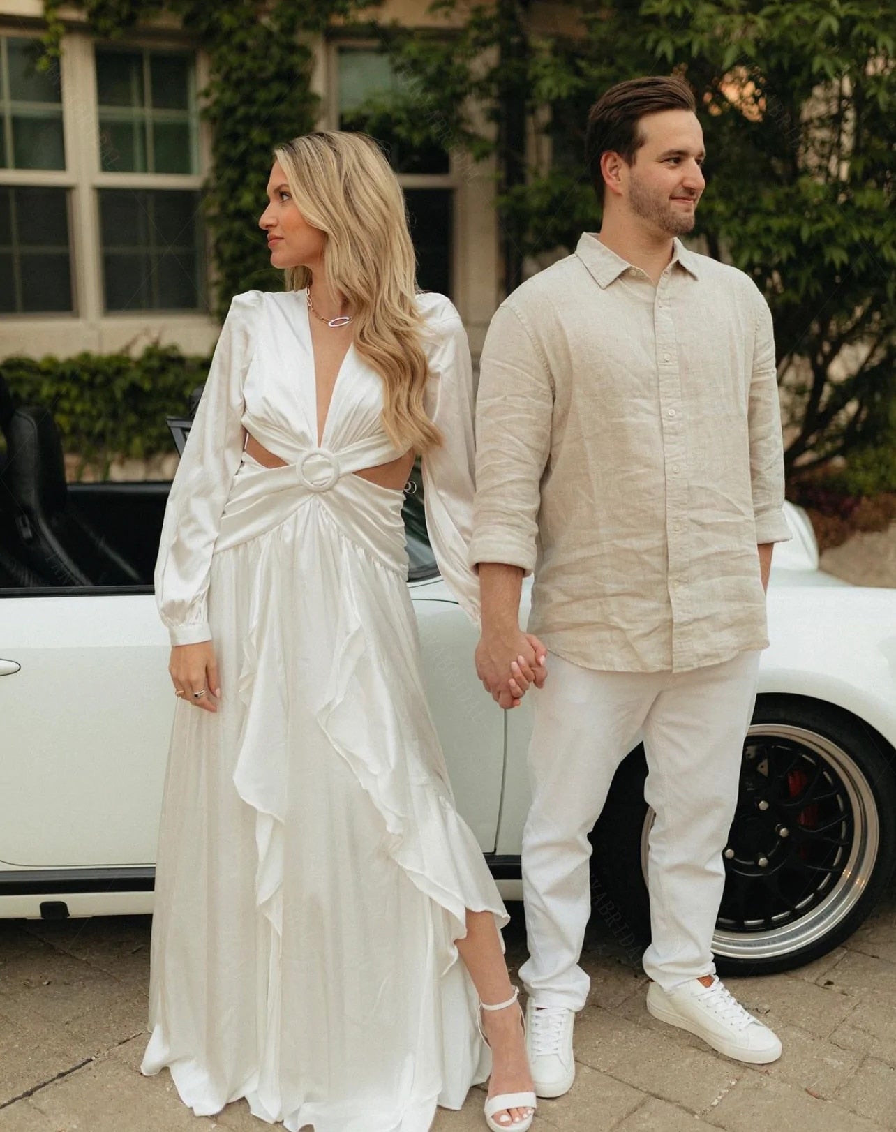 Selly V-Neck Summer Cutout Wedding Dress