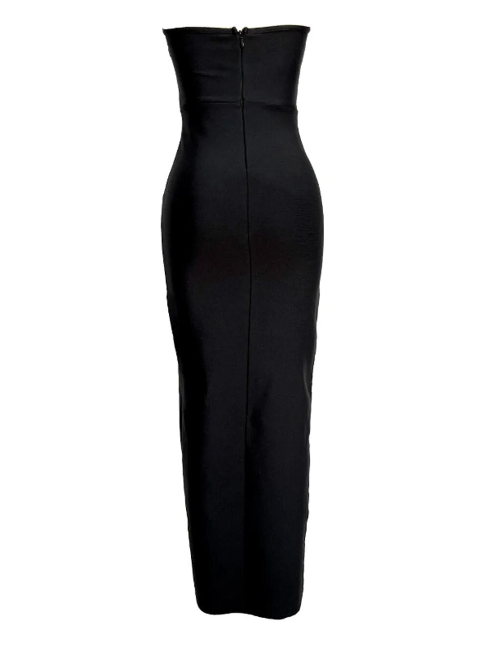 Seliya Slit Strapless chain Bandage Dress