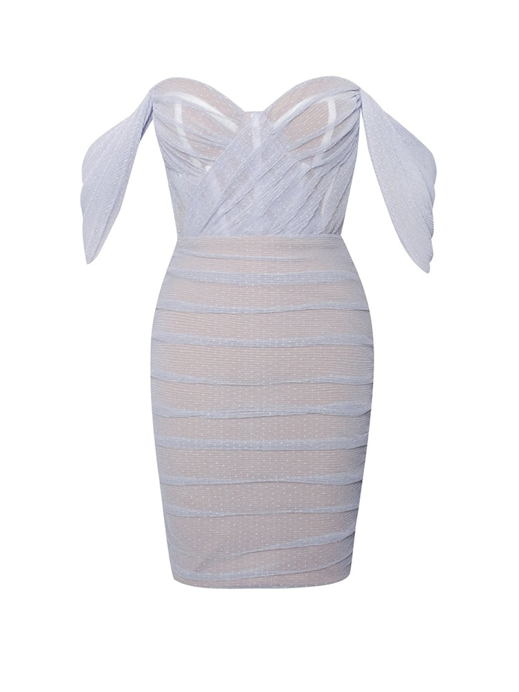 Off-the-shoulder Waist Tulle Dress