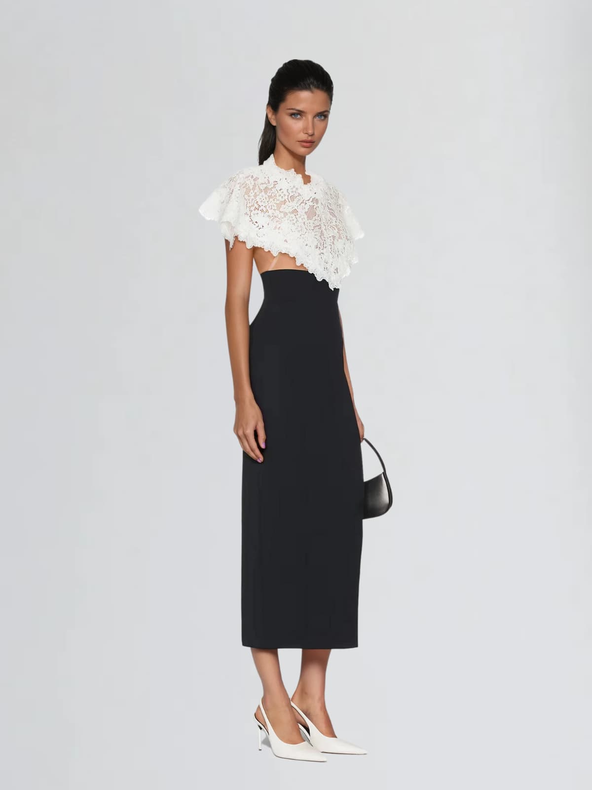 Stellara Shawl Lace Skirt Set