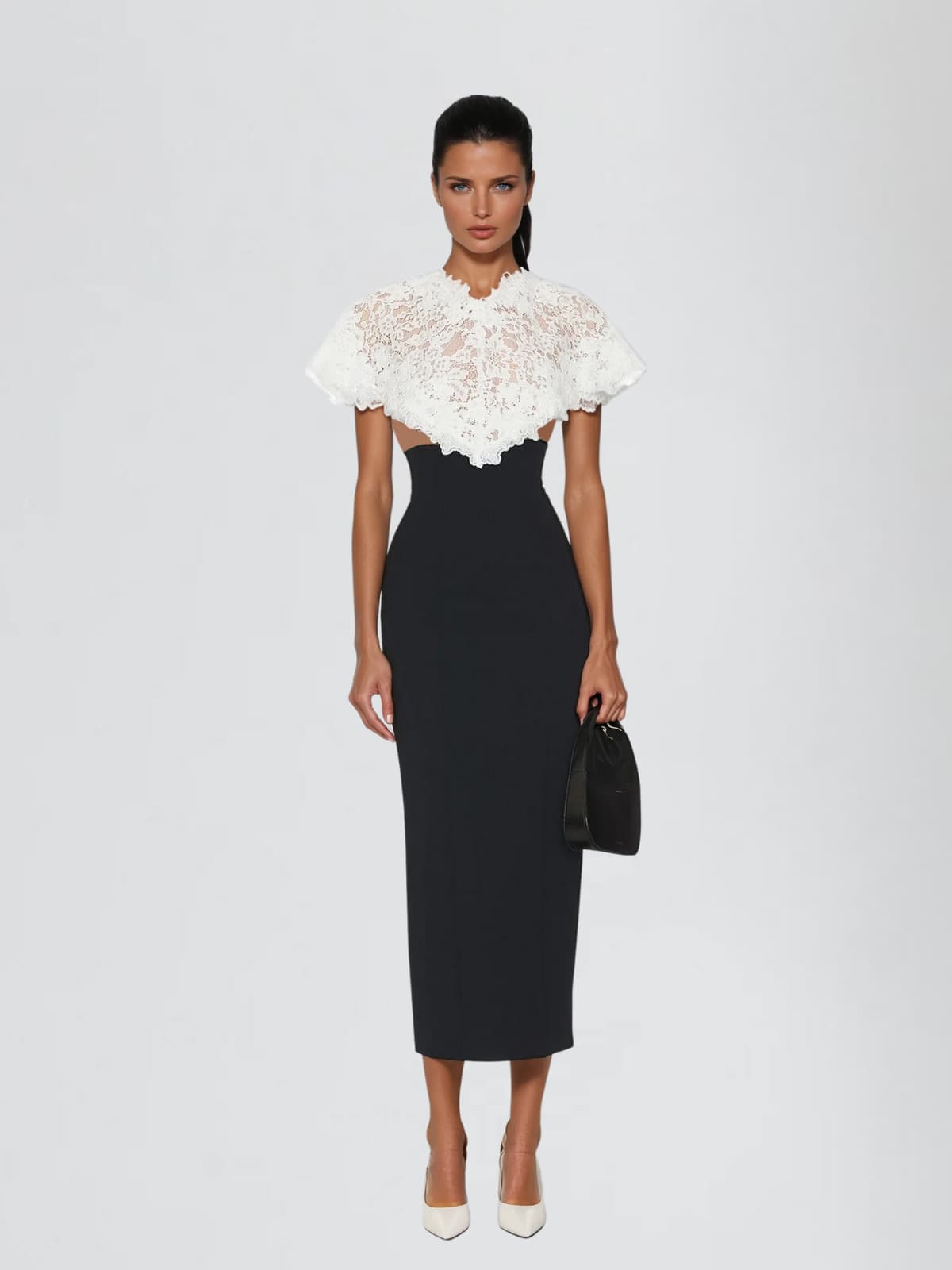 Stellara Shawl Lace Skirt Set