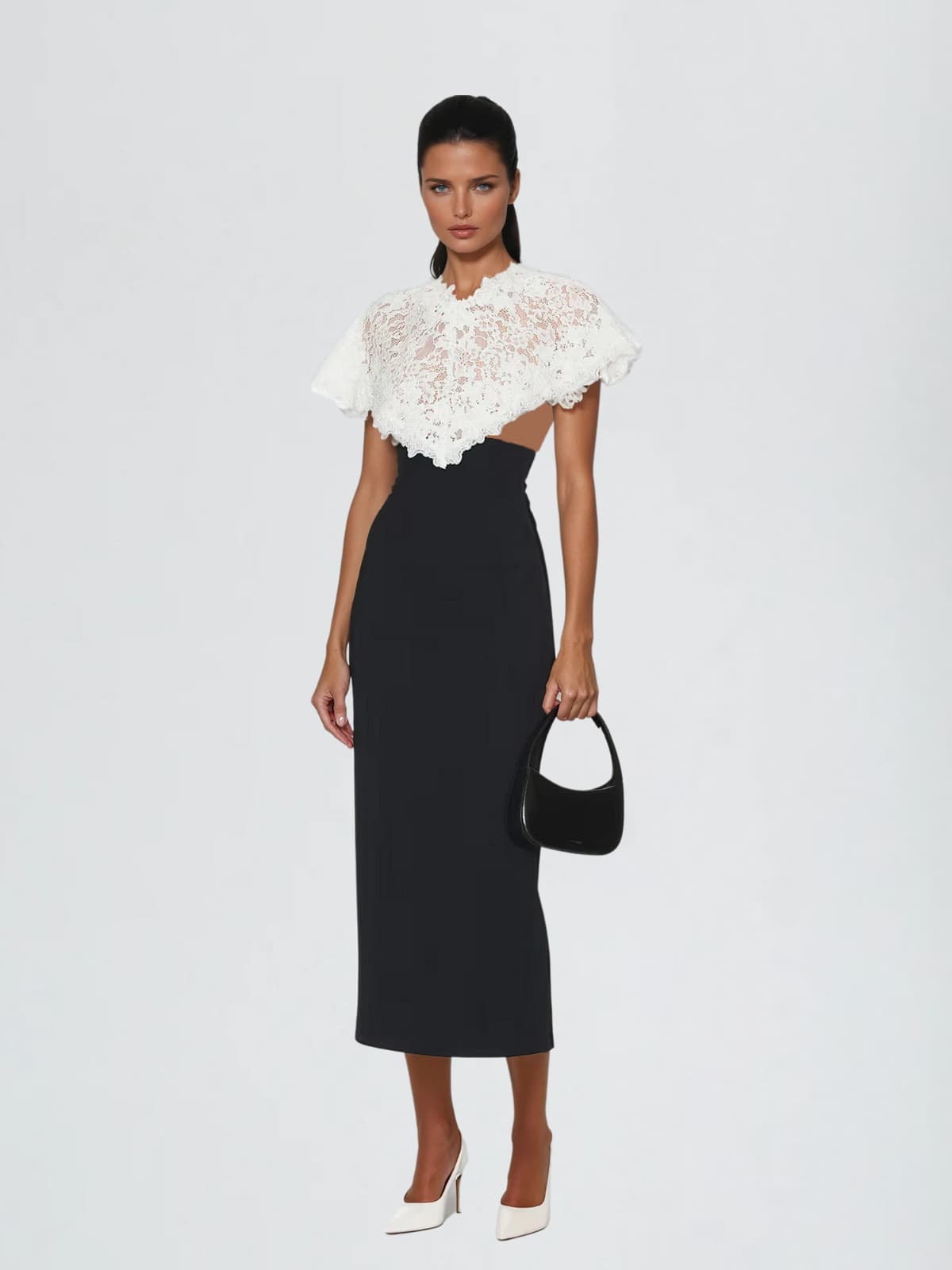 Stellara Shawl Lace Skirt Set