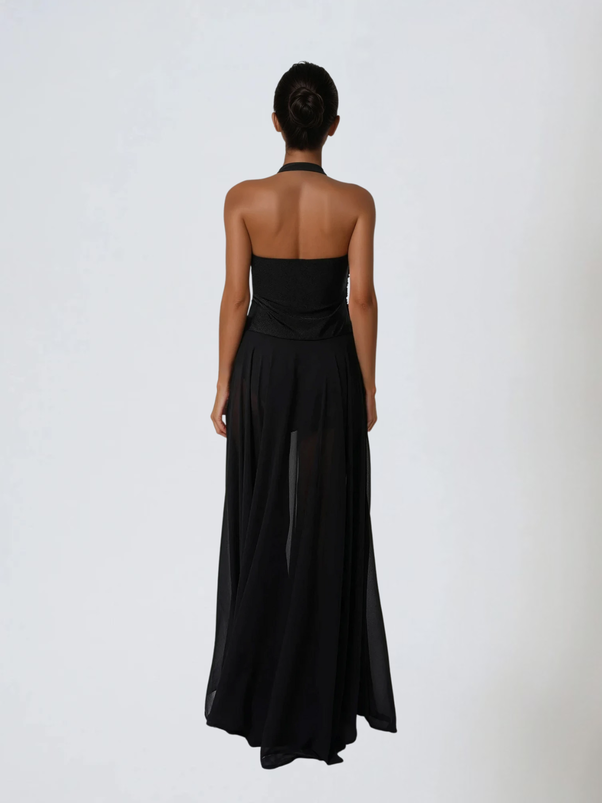 Syronix Halterneck Mesh Maxi Dress