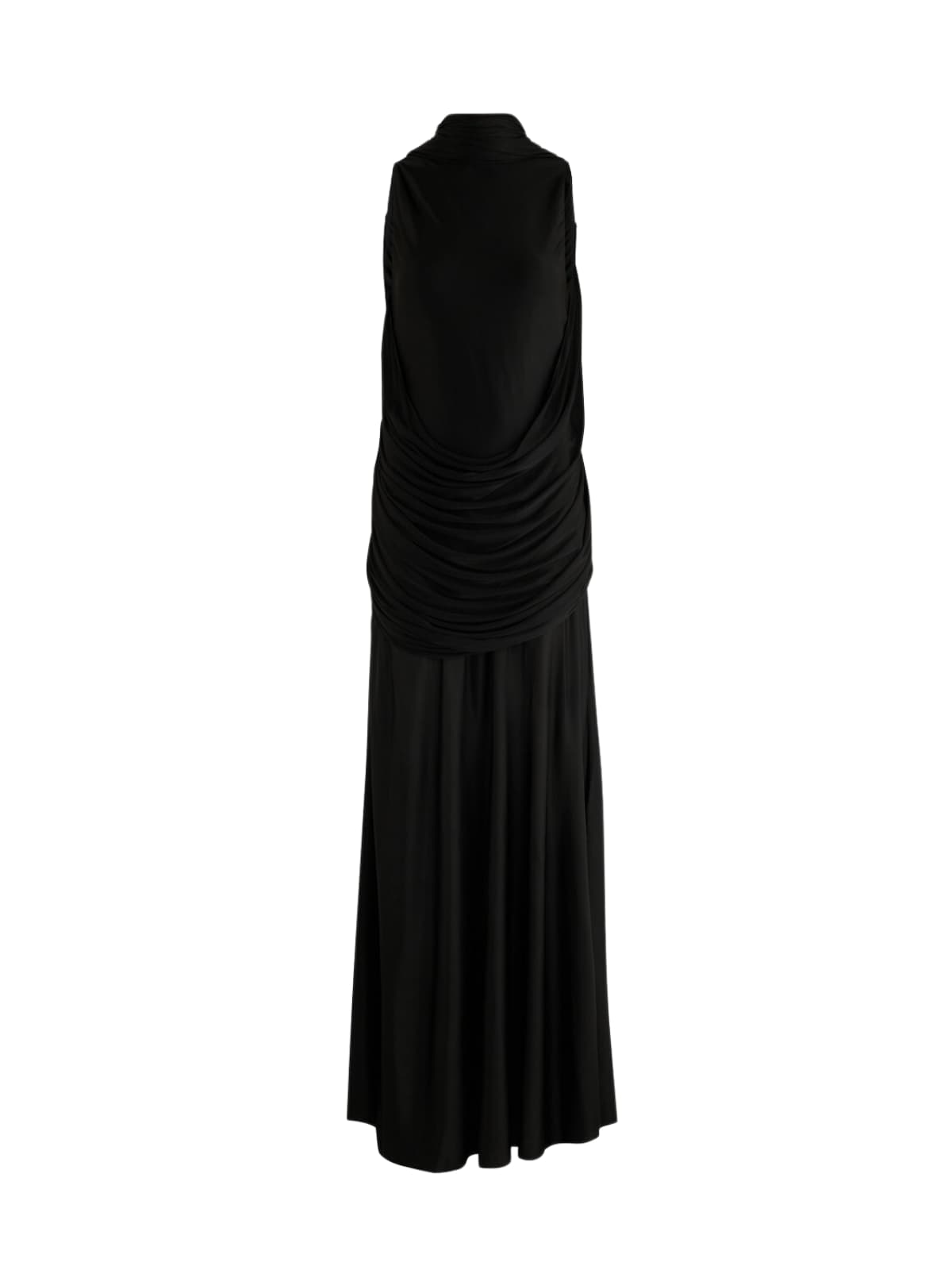 Syxan Sleeveless Ruched Mesh Maxi Dress