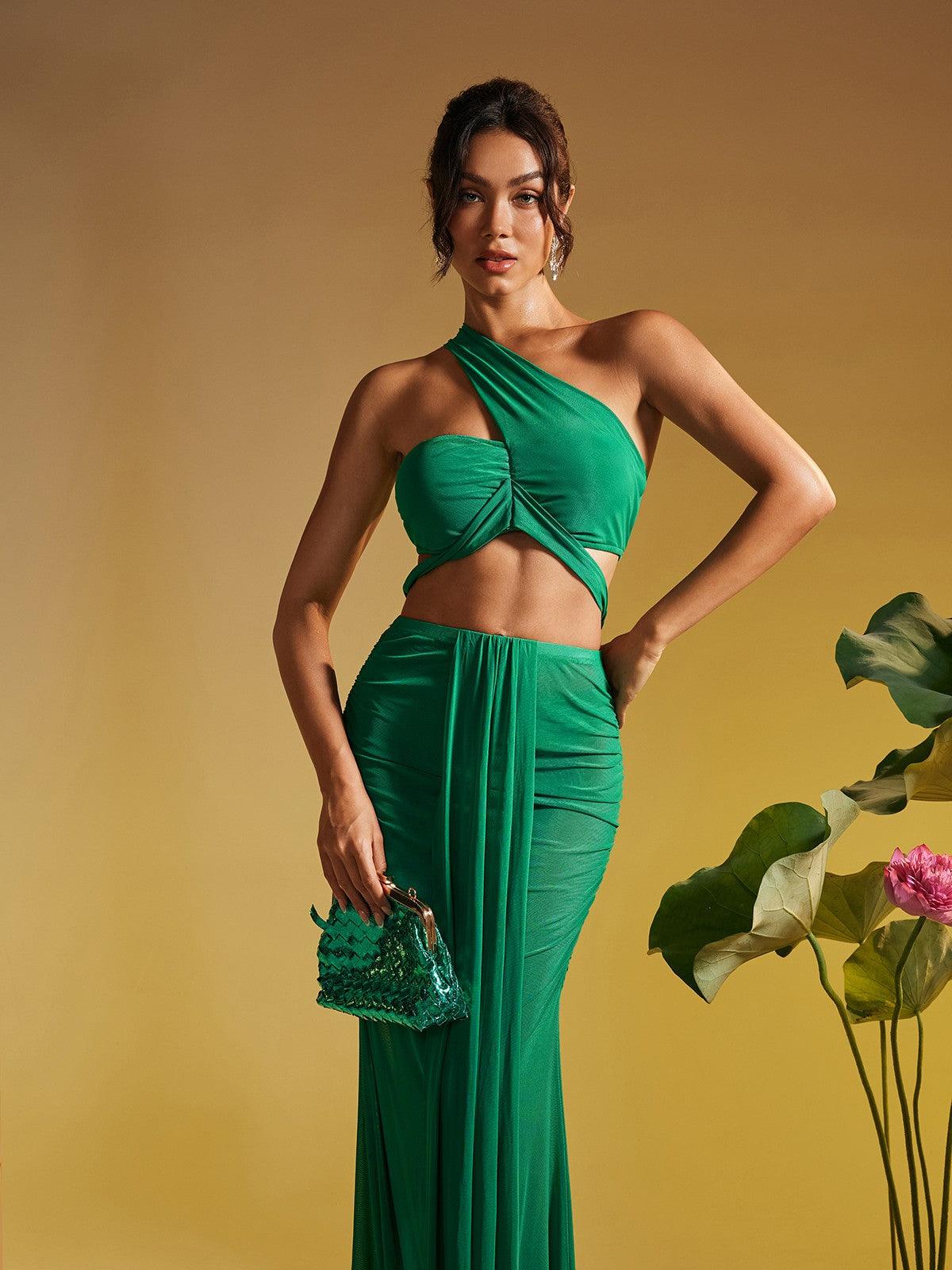 Tilly Draped Mesh Skirt Set