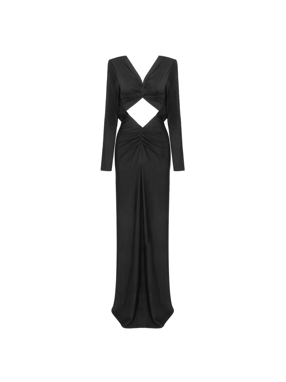 Valley Long Sleeve Ruched Cutout Maxi Dress