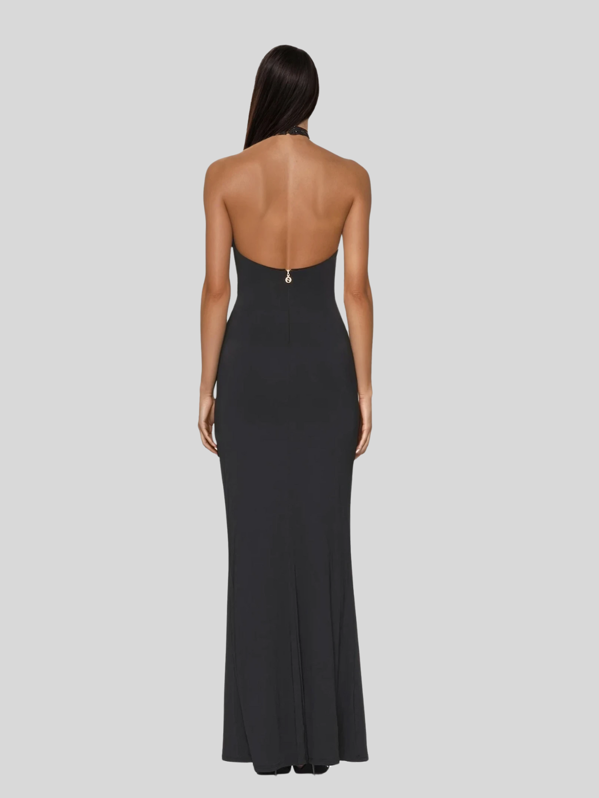 Velyon Backless Lace Twisted Maxi Dress