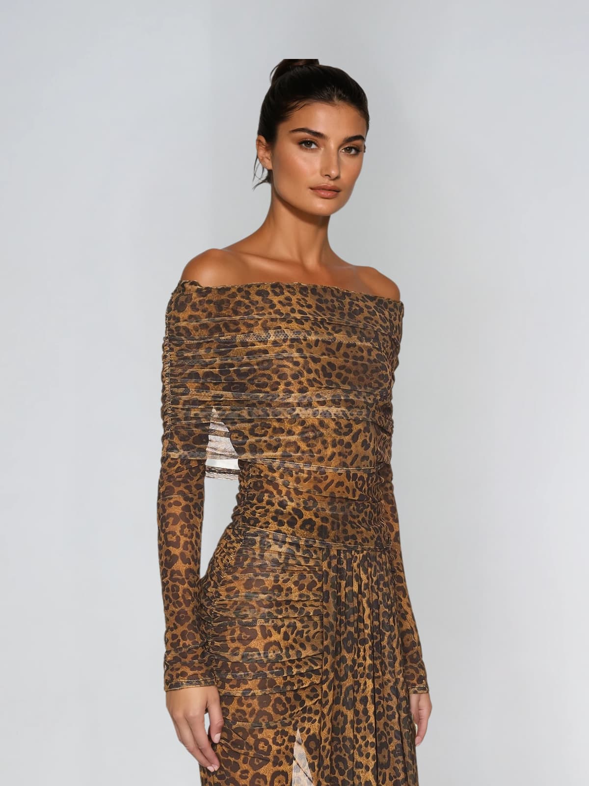 Vyxion Off Shoulder Draped Skirt Set