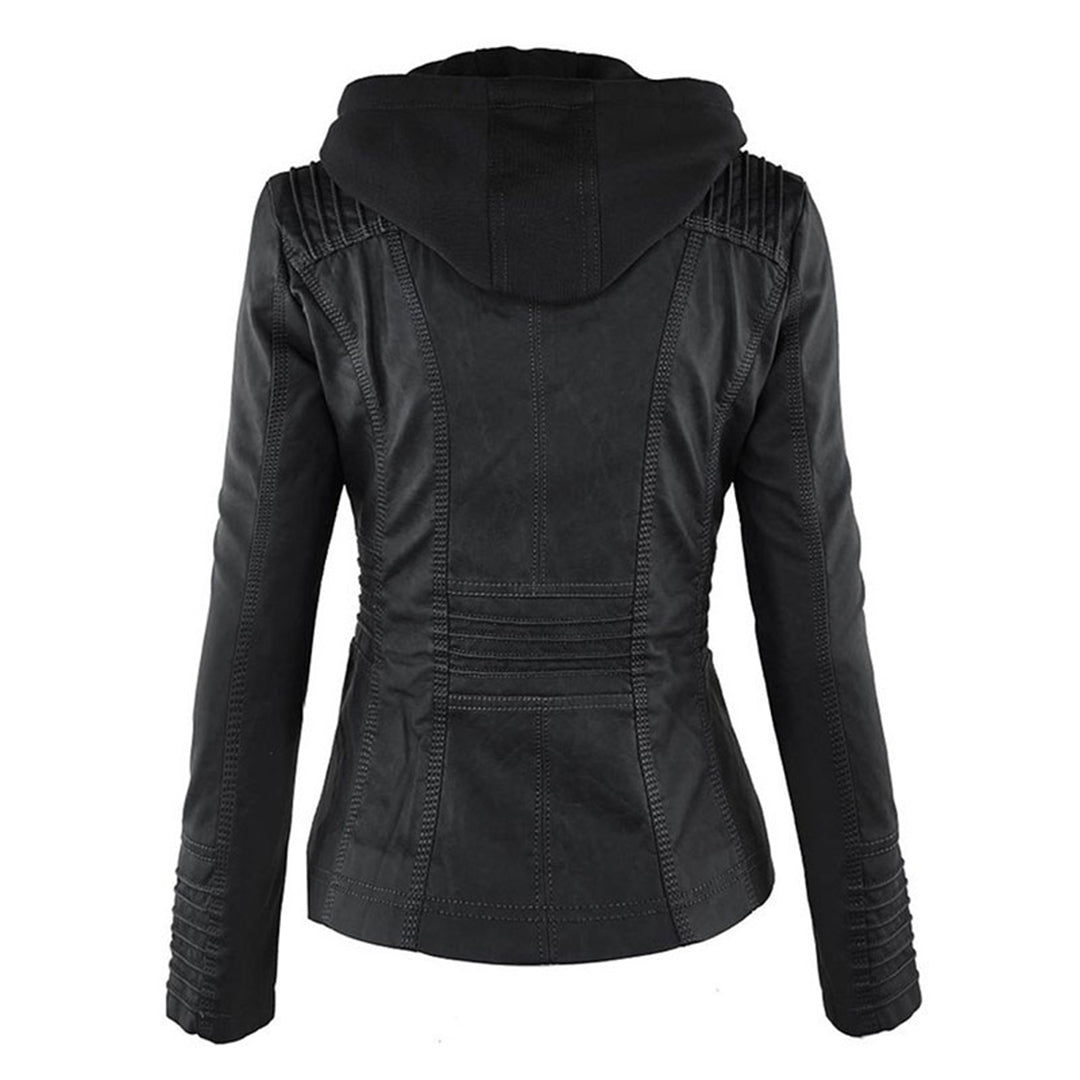 Stylish Hooded Leather Jacket