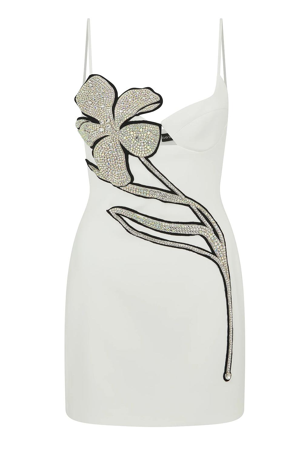 Barabal Diamonate Mini Bandage Dress-White