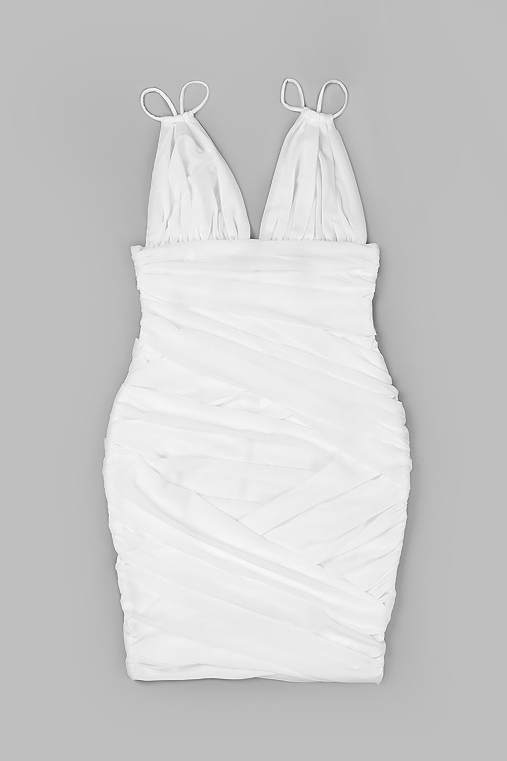 Mesh Pleated Spaghetti Strap Mini Dress
