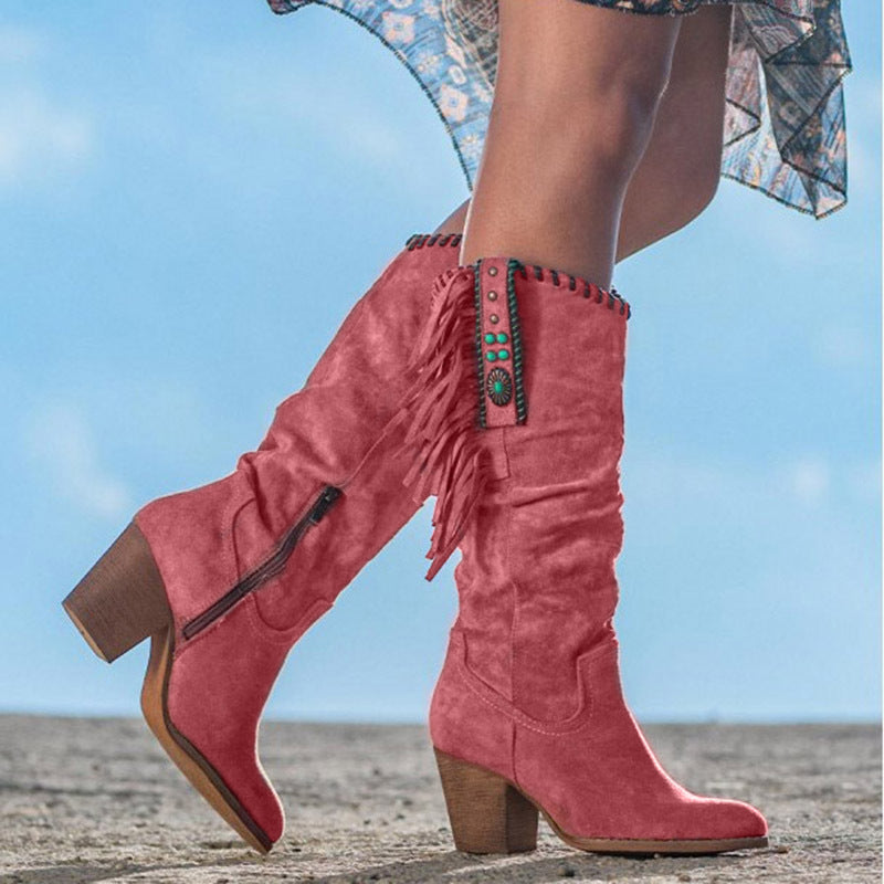 Janice - Western Knee-High Boots