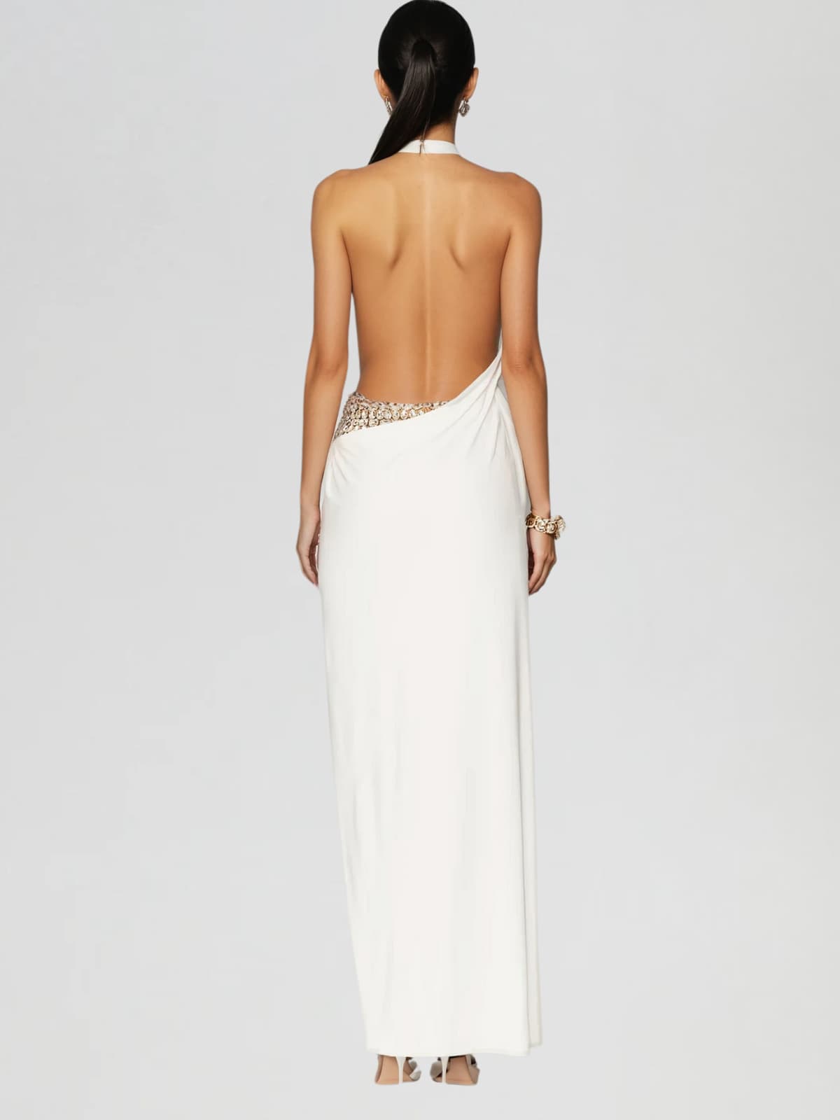Wyssa Backless Cutout Split Maxi Dress