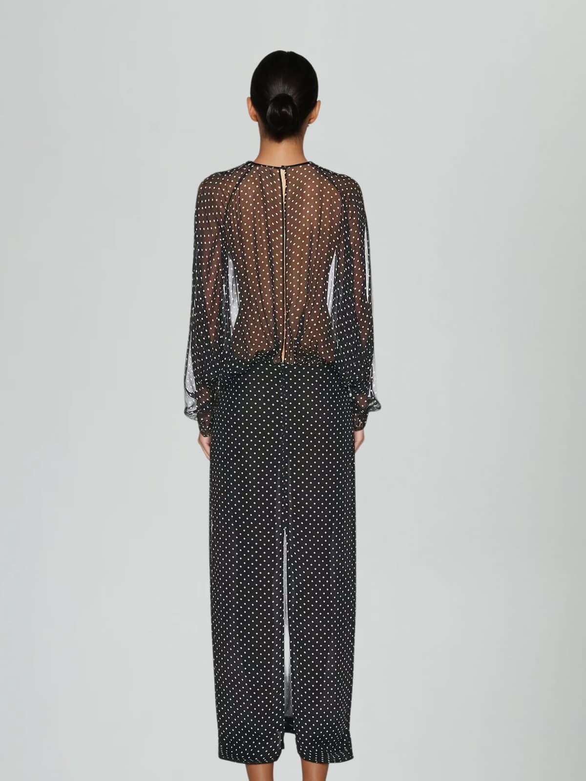 Wyvra Long Sleeve Dot Maxi Dress