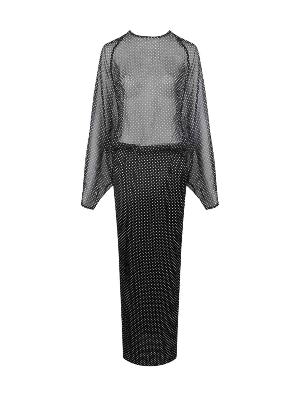 Wyvra Long Sleeve Dot Maxi Dress