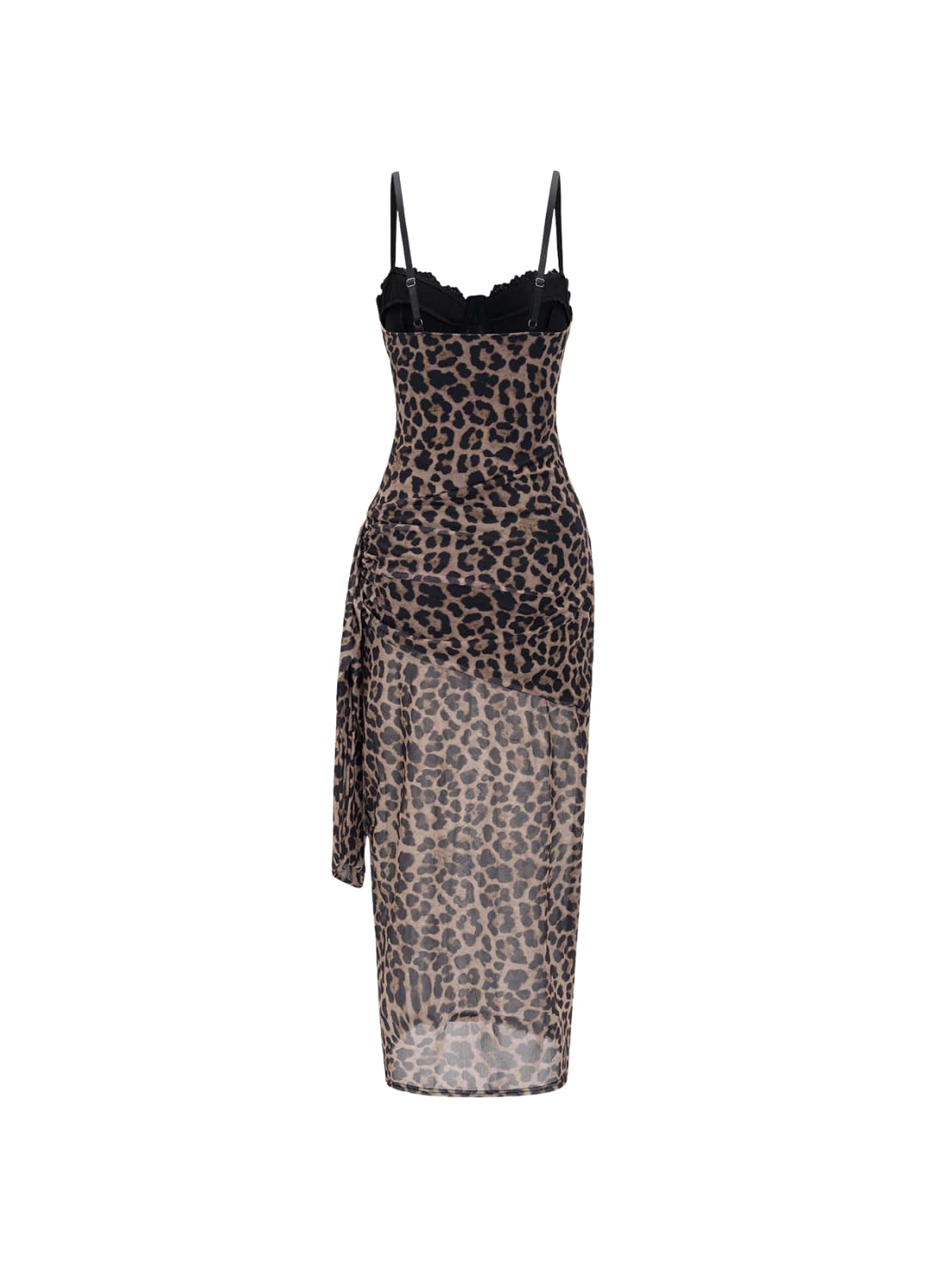 Xanriel Spaghetti Leopard Lace Maxi Dress