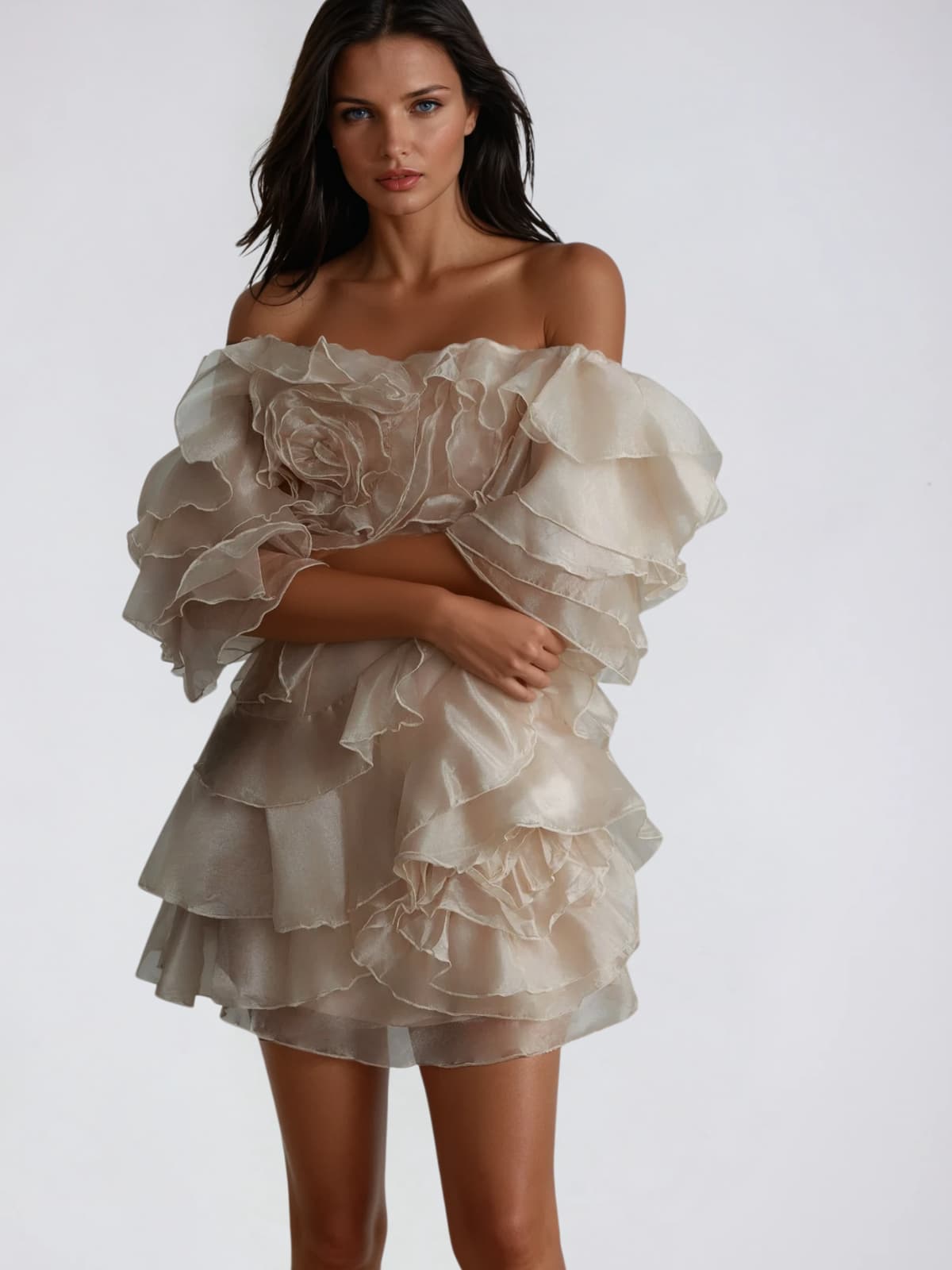 Xyrisza Off Shoulder Ruffle Mini Dress