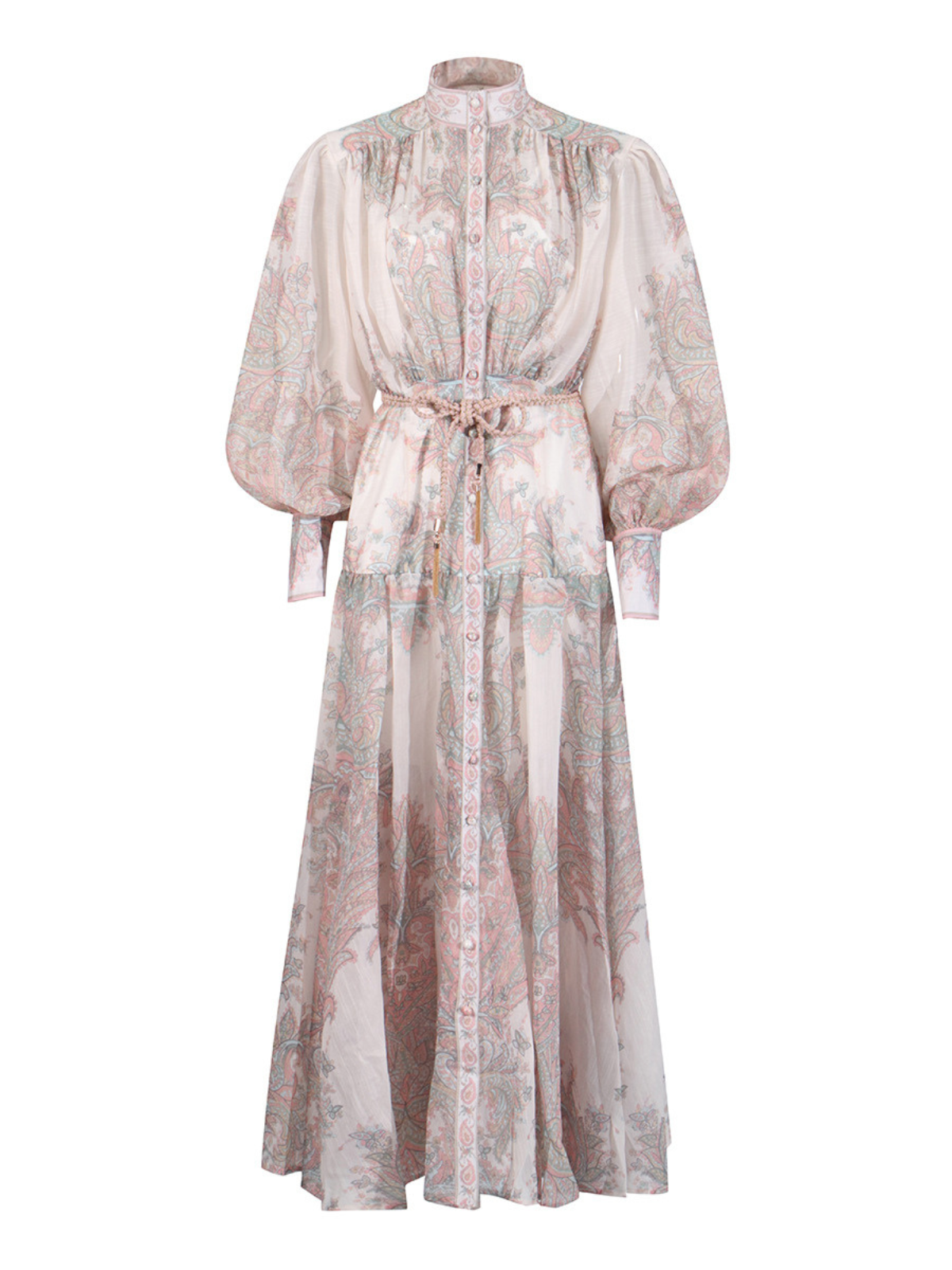 Yexmir High Neck Button Up Floral Maxi Dress