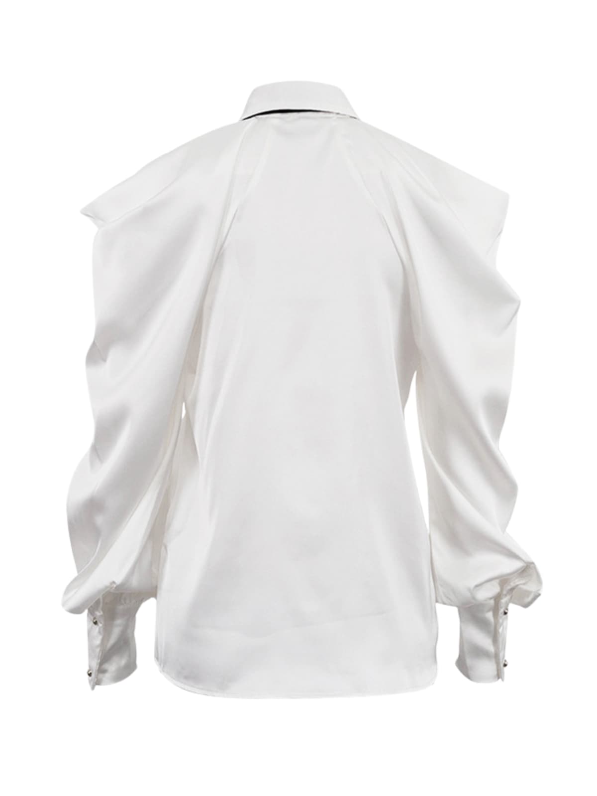 Yvara Folded Collar Tie Satin Shirt