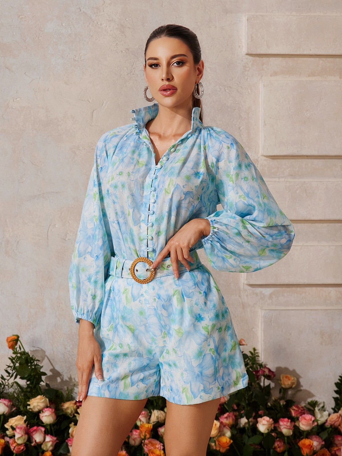 Zaelyra Floral Printed Shorts Set