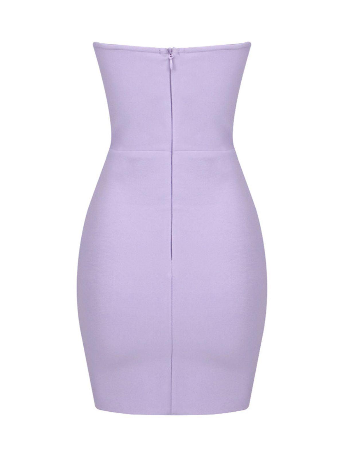 Zander Strapless Cutout Bandage Dress In Lilac