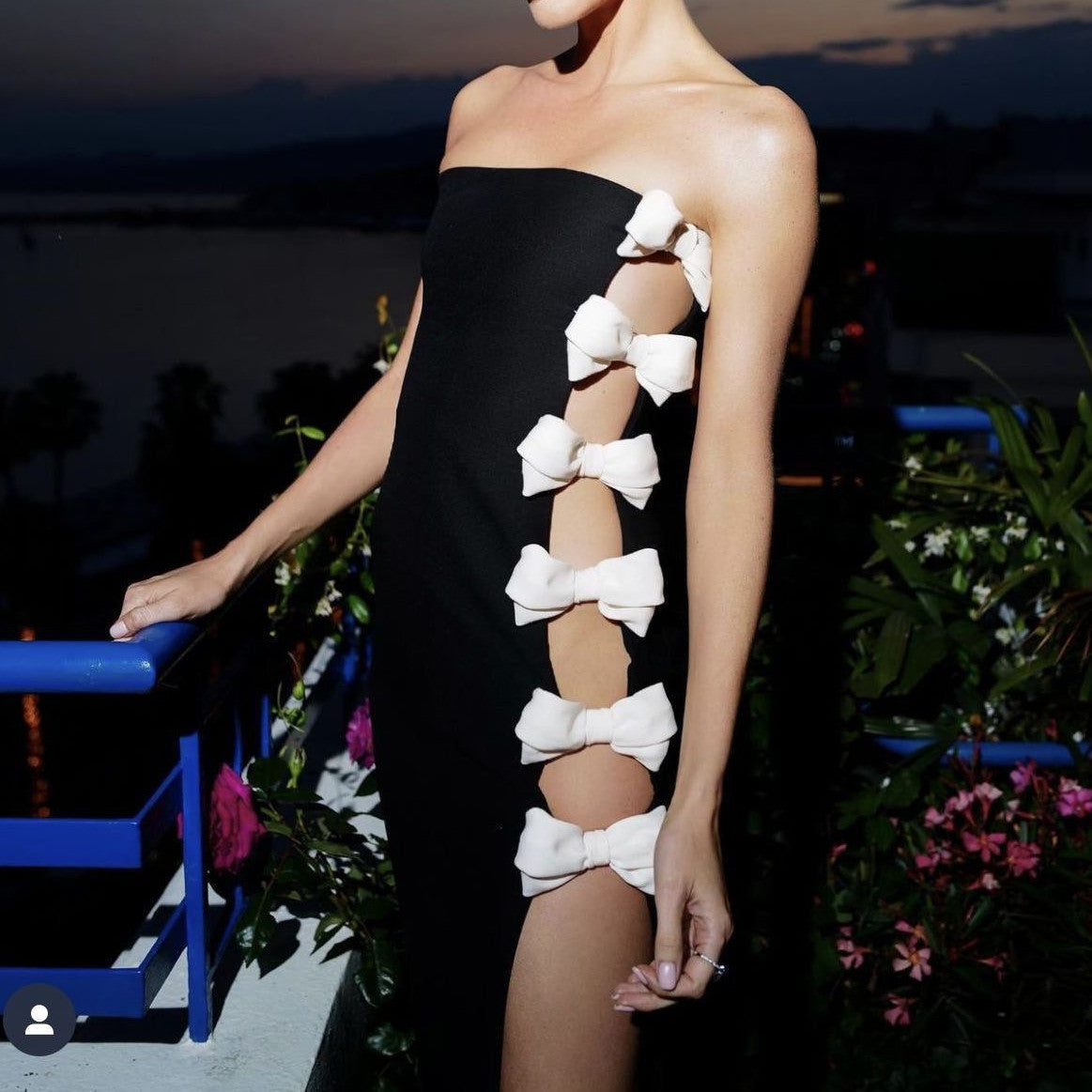 Alyia Cutout Bandage Black Elite Dress