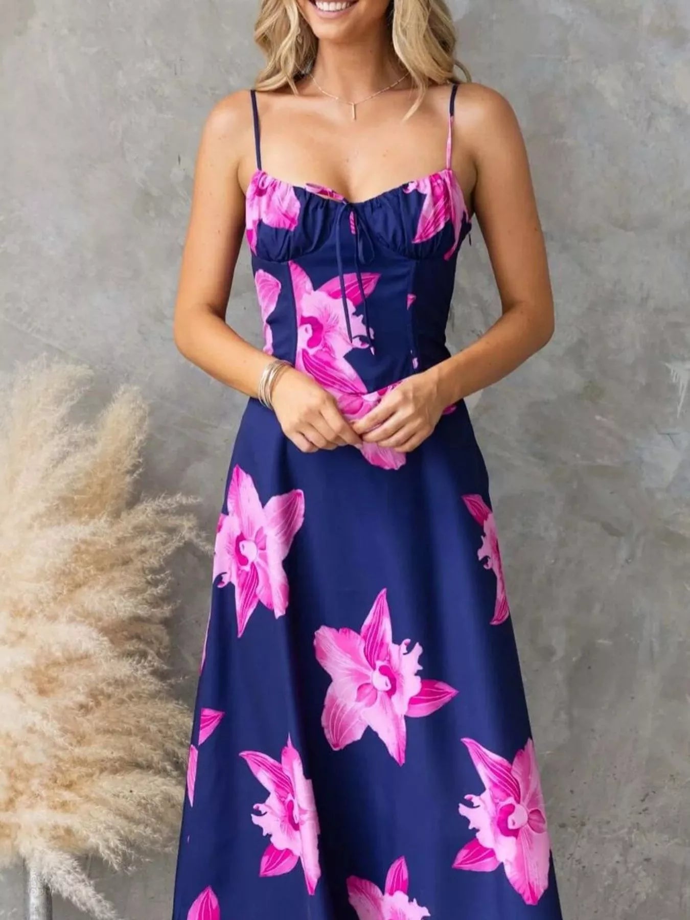 Floral Print Midi Cami Dress