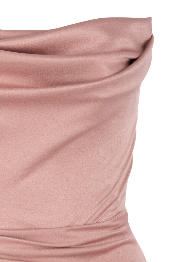 AERIKA SATIN STRAPLESS GOWN-PINK