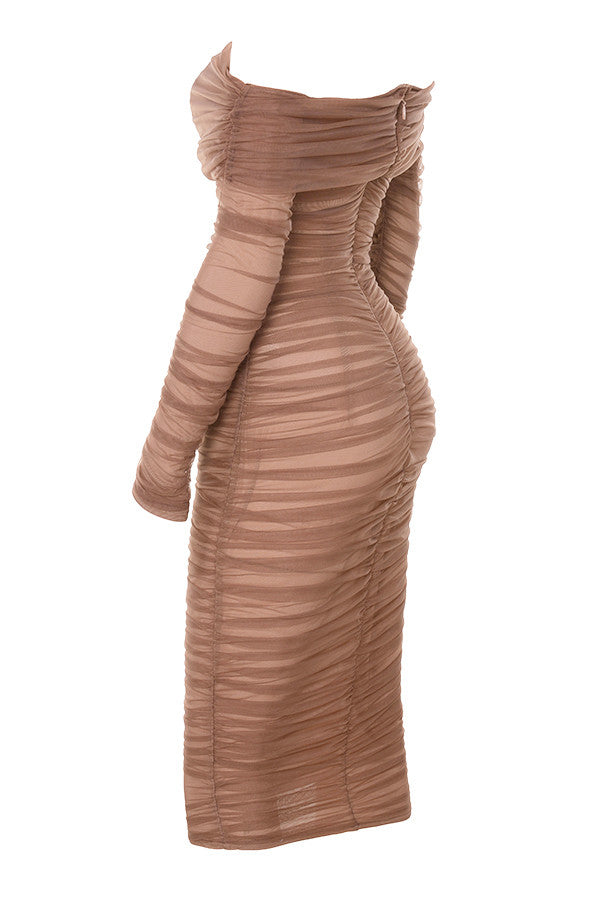 Aliha Elegant Off Shoulder Midi Dress