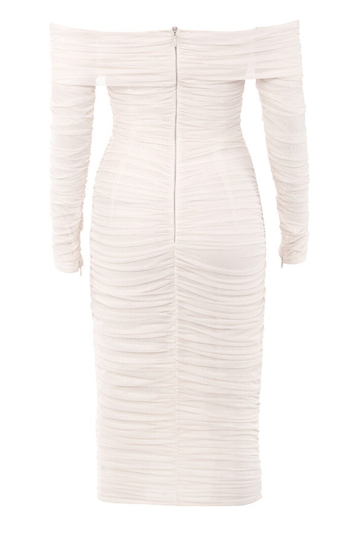 Aliha Elegant Off Shoulder Midi Dress
