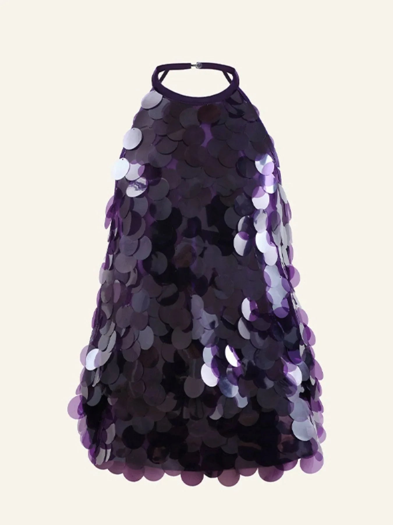 Backless Sequined Halter Neck Mini Dress