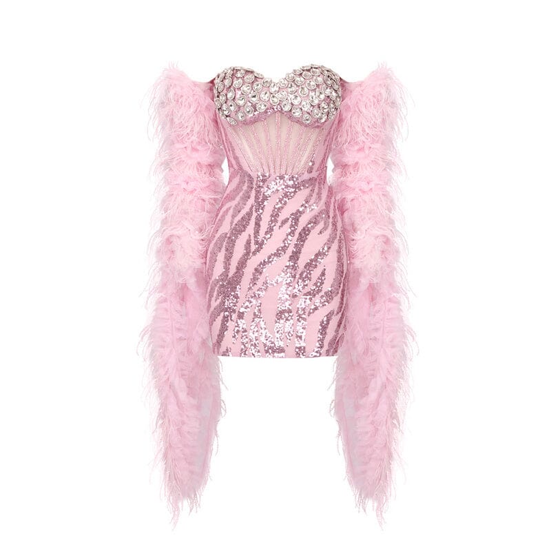 Allure Corset Rhinestone Sequined Embroidered Dress