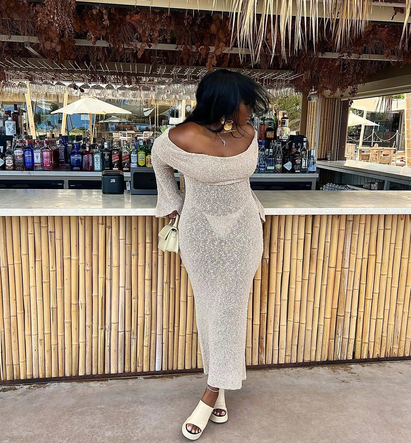 ALLURE BOUCLE MAXI DRESS