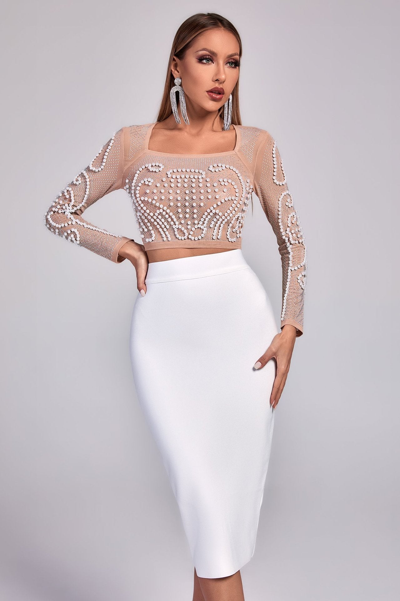 Chic Two Piece Bubble Bandage Dress