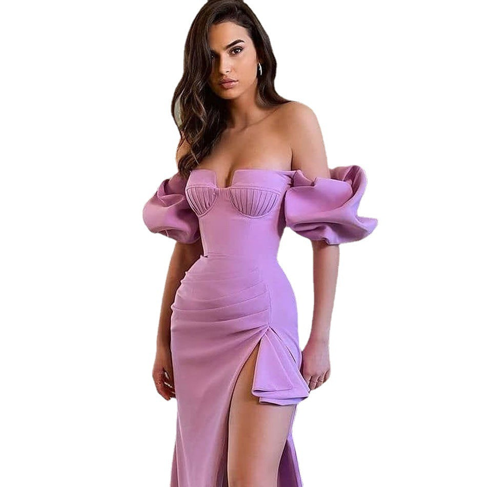 Alyia Puff Sleeve Ruffle Bandage Skirt