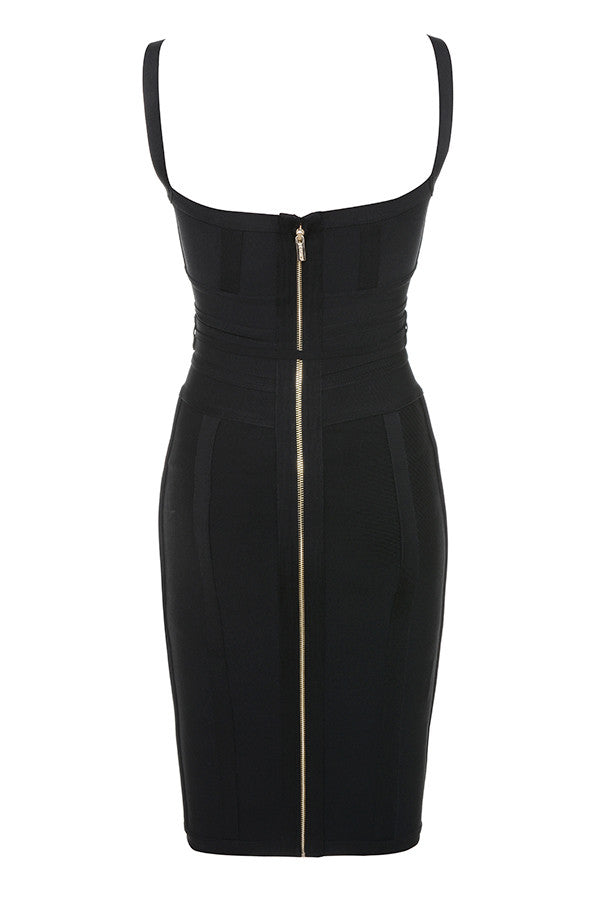 MEAGA TIE WAIST BANDAGE DRESS-WHITE