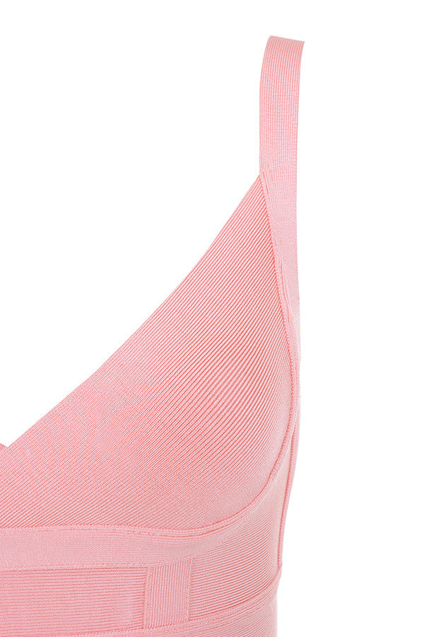 MEAGA TIE WAIST BANDAGE DRESS-WHITE