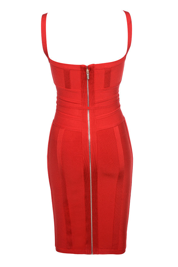 MEAGA TIE WAIST BANDAGE DRESS