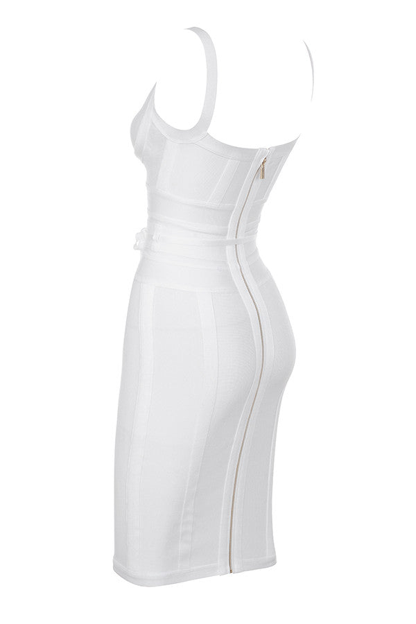 MEAGA TIE WAIST BANDAGE DRESS