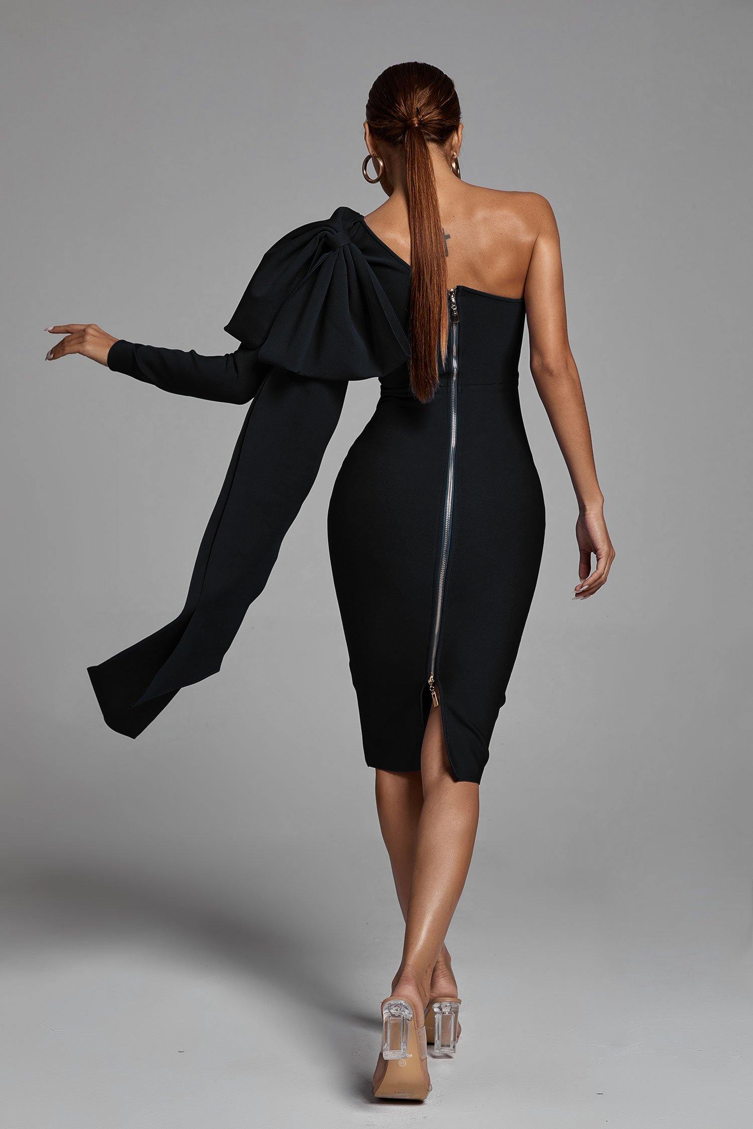 Ayla Black One-Shoulder Bandage Dress