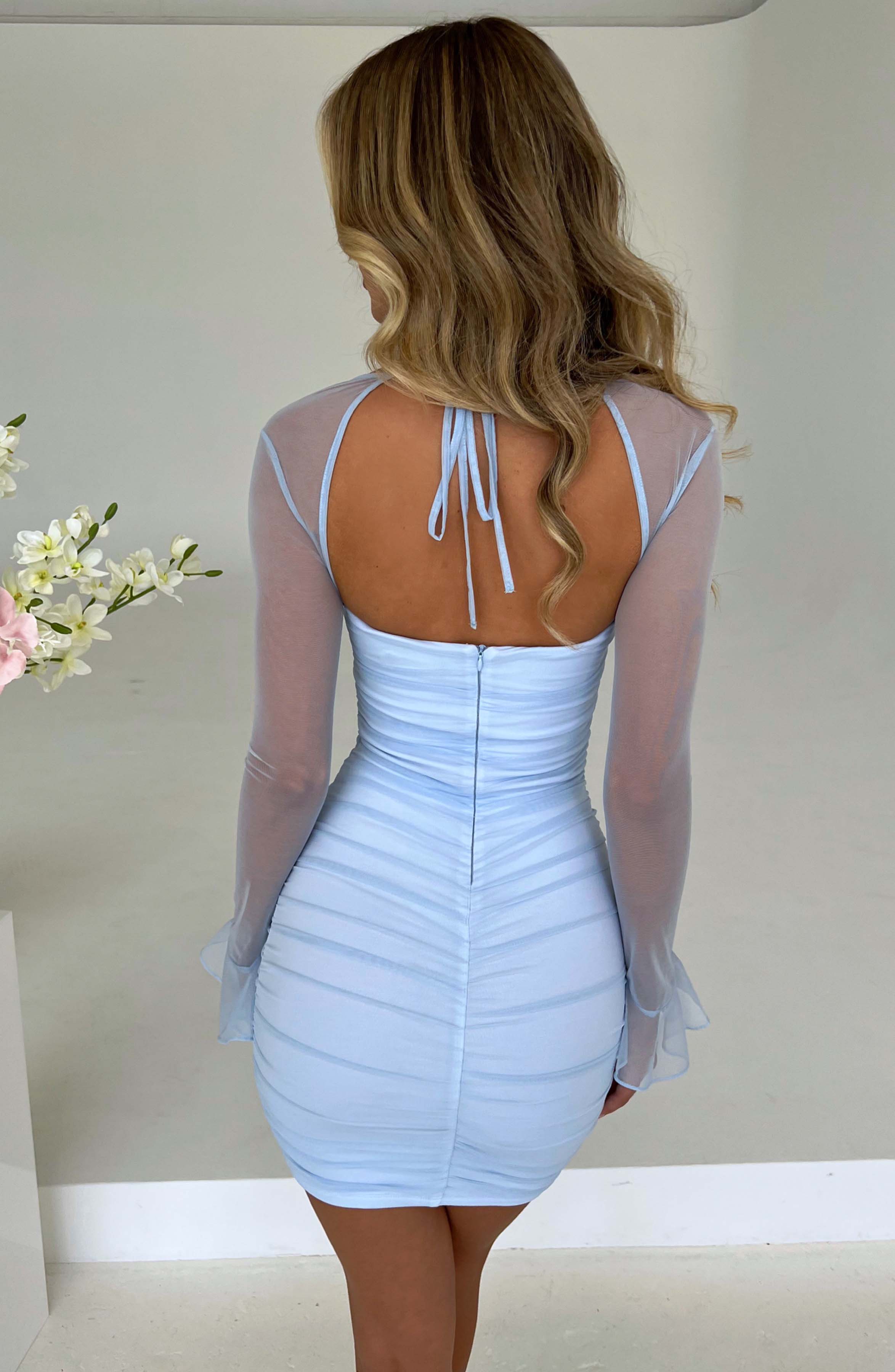 Perspective Long Sleeve Solid Hip Wrap Skirt
